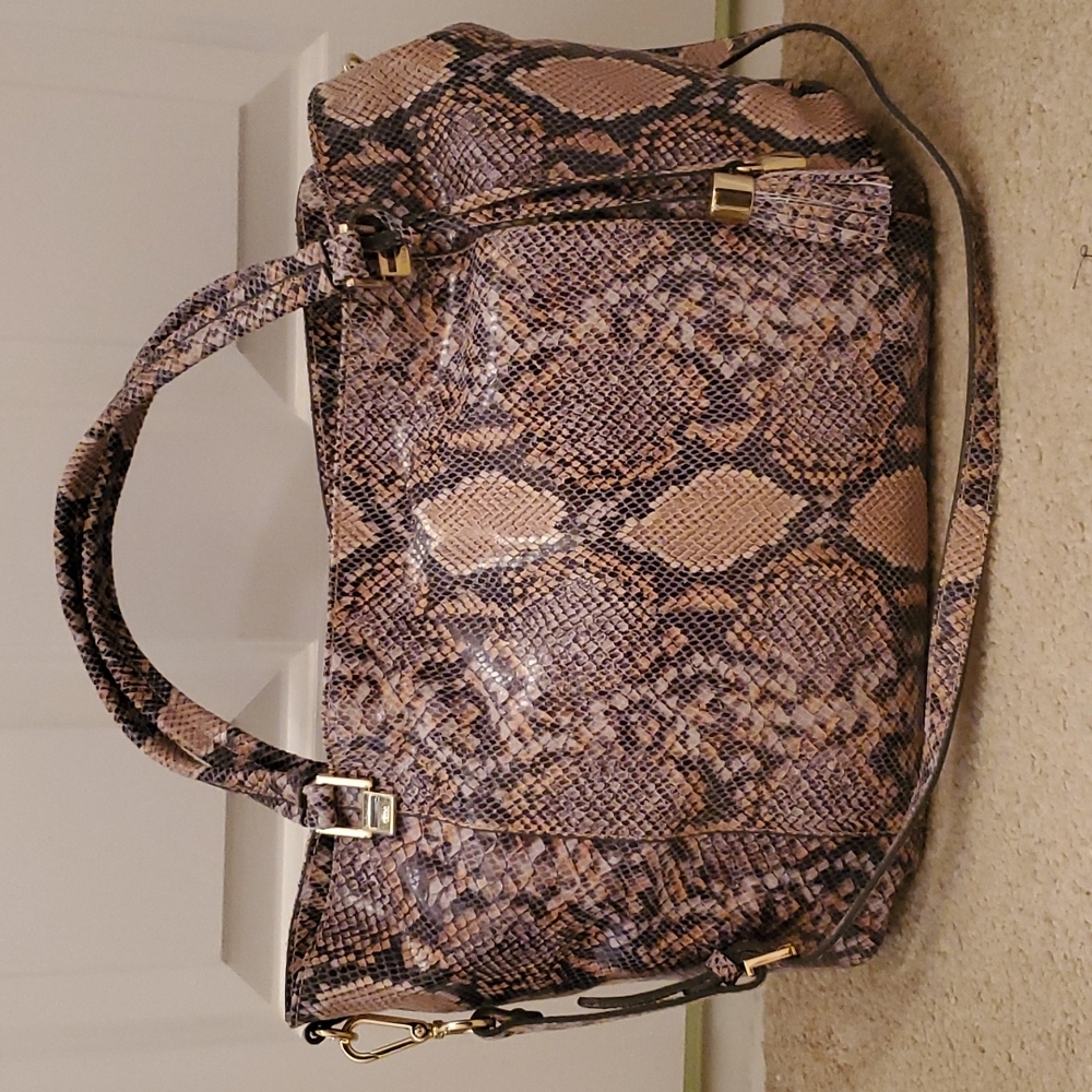 GILI Roma 4 leather tote - Peach Python